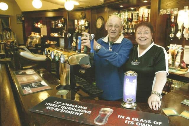 Devoted couple: Tom and Wynmarie Sugden at The Railway Hotel, Ovenden, Halifax. Tom has passed away aged 74