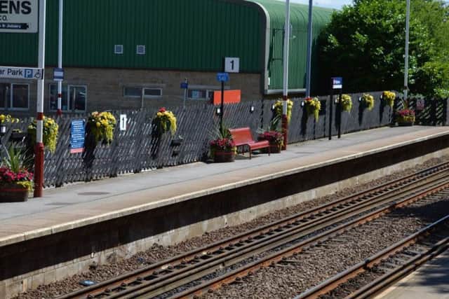 Beautiful floral displays at Brighouse station