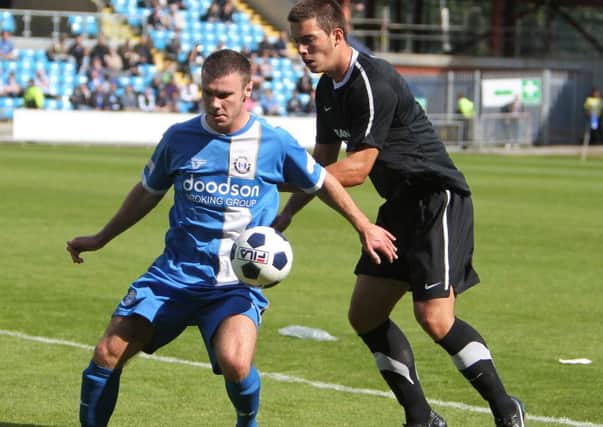 Actions from the pre-season match, Halifax Town v Scunthorpe United at the Shay
Pictured is Scott Hogan