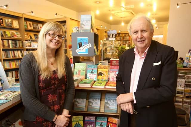 Kate Claughan with top author Alexander McCall-Smith at Hebden Bridge's The Book Case. At The Piece Hall, Halifax, two new outlets, The Book Corner and Bookworms will cater for readers of all ages
