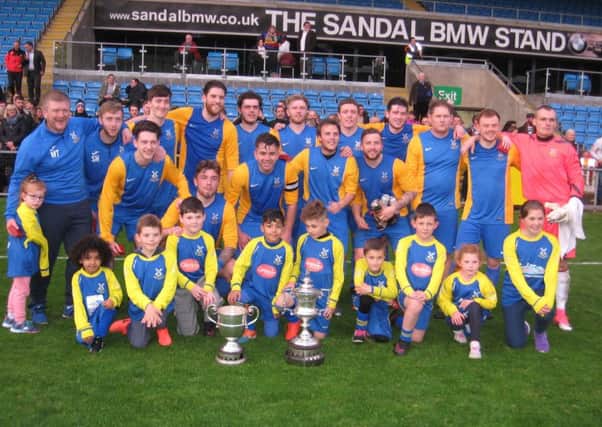 Shelf FC after their Challenge Cup wina t the Shay