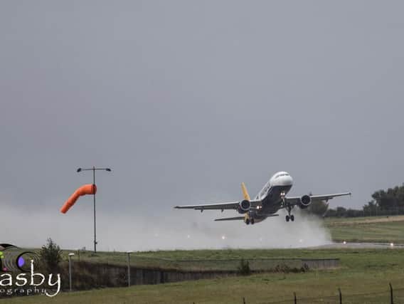 The Monarch plane left LBA for Shannon in Ireland