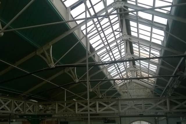 Todmorden Market Hall roof before the improvement works