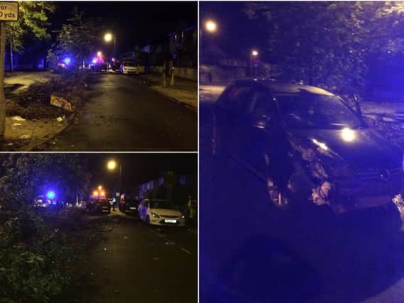 The aftermath of the crash in Arden Road (Pictures: West Yorkshire Police)