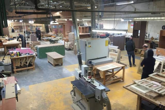 The shop floor at Drew Forsyth & Co, furniture makers, at its Moderna, Mytholmroyd, headquarters. The company is still on course to complete its best year on record despite the fire. Picture courtesy of the company