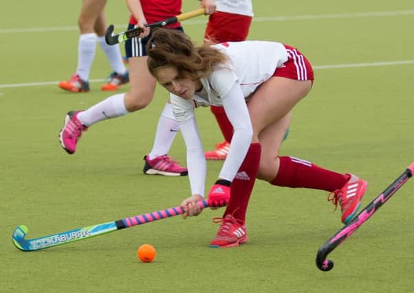 Actions from Halifax Ladies hockey v Doncaster, at Exley Park. Pictured is Katie Love