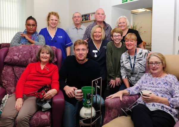 Andrew 'Freddie' Flintoff visits Overgate Hospice, Elland to launch their Light Up A Life campaign..Picture by Simon Hulme