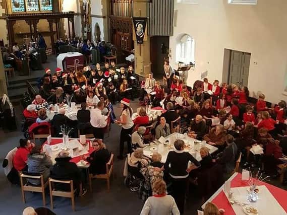 The event involved plenty of carol singing as well as delicious mince pies