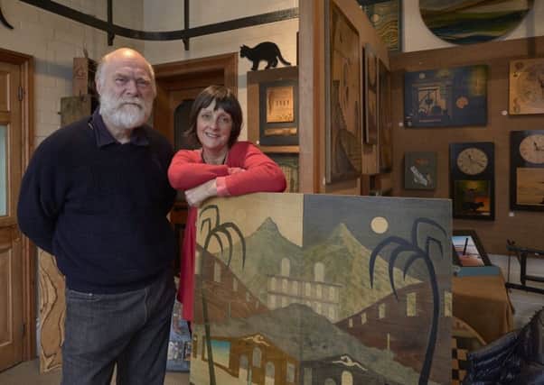 Paul with fellow artist Anna Demkowicz at his studio, open again for the first time in years
