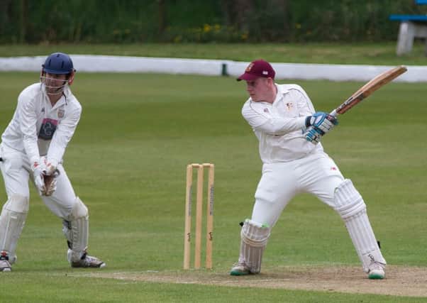 Actions from Mytholmroyd v SBCI, at Mytholmroyd. Pictured is George Hampshire