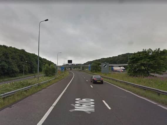 The crash happened on the M606, close to the junction of the M62 westbound. Picture: Google
