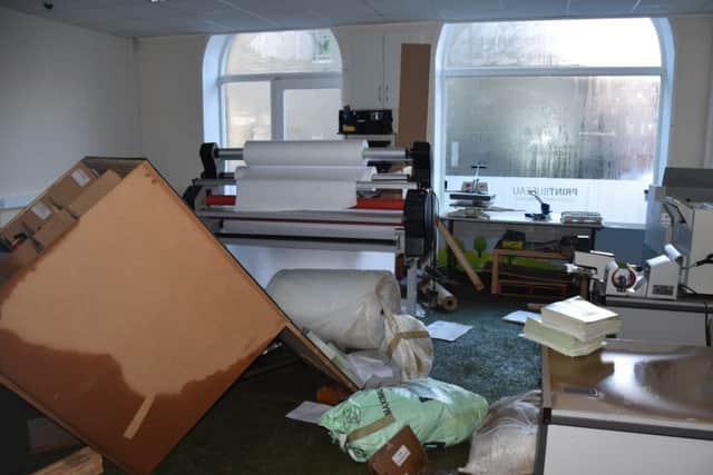 Print Bureau, Hebden Bridge - pictured is the extent of the 2015 damage