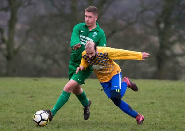 Actions from Sowerby Utd Res v Greetland Res, at Ryburn Valley High School. Pictured is James Denham and Saleem