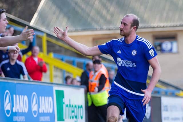 Actions from FC Halifax Town v Alfreton, at the MBI Shay Stadium