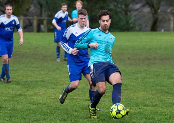Actions from Copley Utd v Shelf United, at Shroggs Park. Pictured is Billy Grogan
