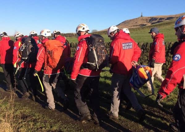 Twenty Calder Valley Search and Rescue Team members were called out to the incident near Stoodley Pike