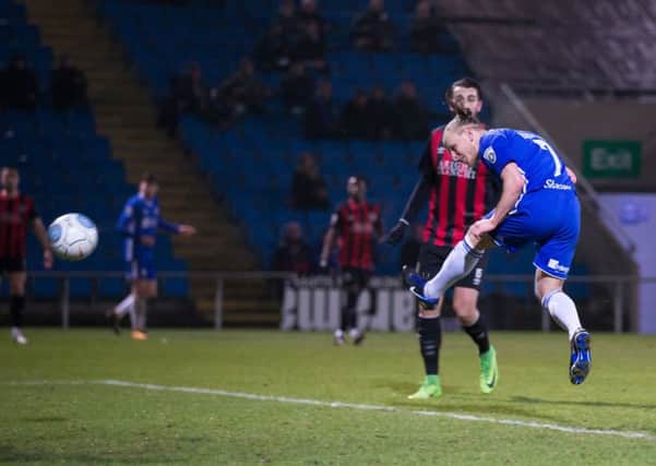 Actions from Halifax Town v Macclesfield, FA Trophy Match, at MBI Shay Stadium