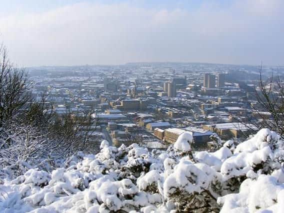 A snow-covered Halifax town centre.