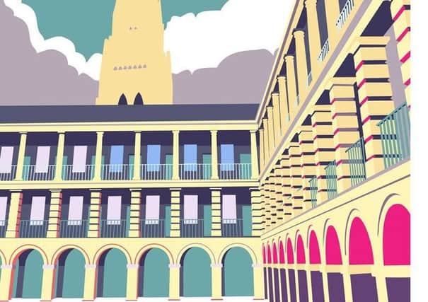 A detail from Elliot Harrison's Piece Hall artwork