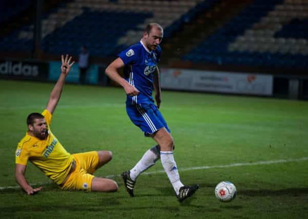 Actions from Halifax Town v Chester City, at the Shay Stadium
