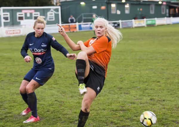 Brighouse Town Ladies v Derby County. Danni Brown for Brighouse.