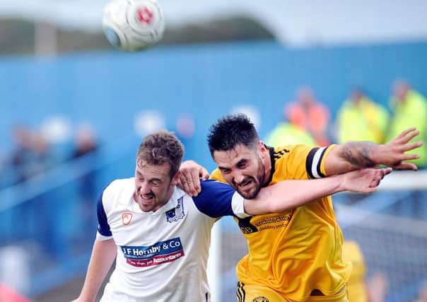 Matty Brown in action for Town at Barrow back in August. Picture: LINDSEY DICKINGS