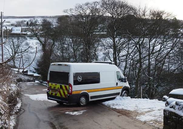 The stranded ambulance, pictured by Chris Gaunt
