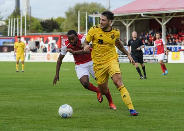 Town captain Matty Brown in action against Ebbsfleet earlier this season. Picture: KM Group