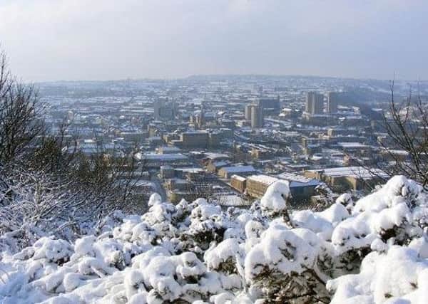 A snow-covered Halifax town centre.