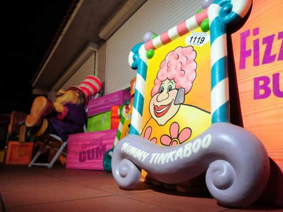 Signs from Tinkaboo Sweet Factory are among the hundreds of lots on sale