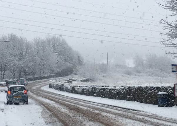 Heavy snowfall in Elland. Picture by Adrian Kellett via Twitter.