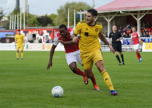 Matty Brown in action for Town at Ebbsfleet. Picture: KM Group