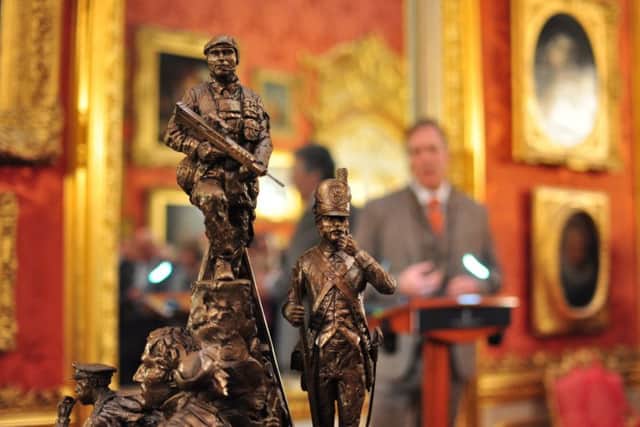 Andrew Sinclair (sculptor) with the Maquette