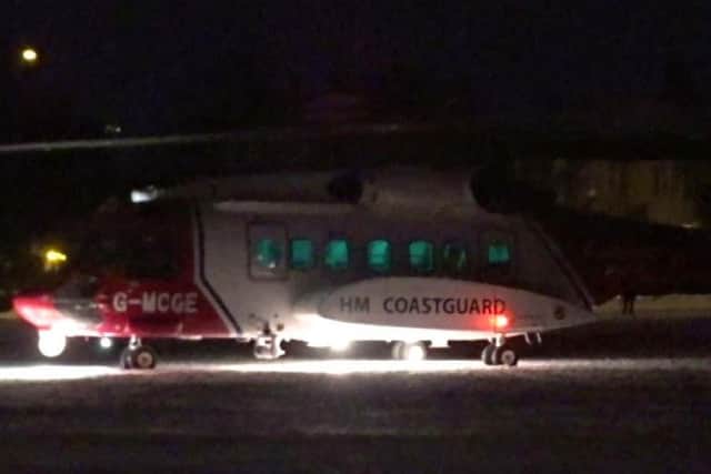 Coastguard helicopter in Calderdale