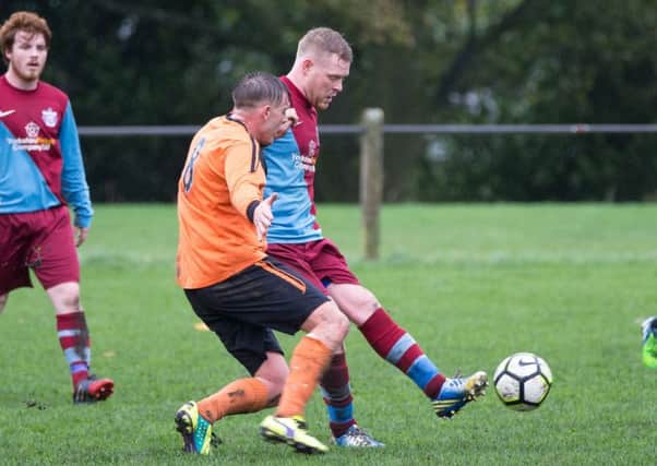 Actions from Sowerby Bridge v Salem, Cup Football, at Shroggs Park. Pictured is Adam Barlow
