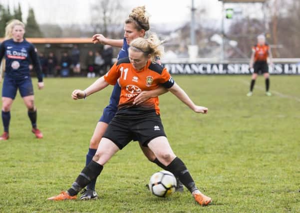 Brighouse Town Ladies v Derby County. Jodie Redgrave for Brighouse.