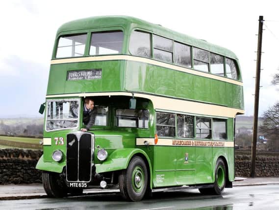 The restored vintage bus