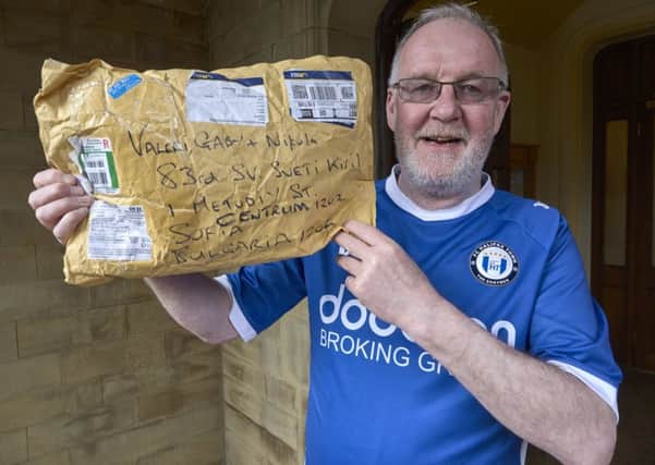 Alan Cain with his Halifax Town parcel.