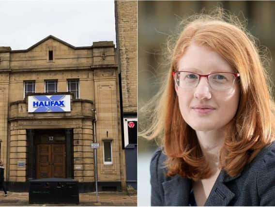 The Halifax bank in Sowerby Bridge and MP Holly Lynch