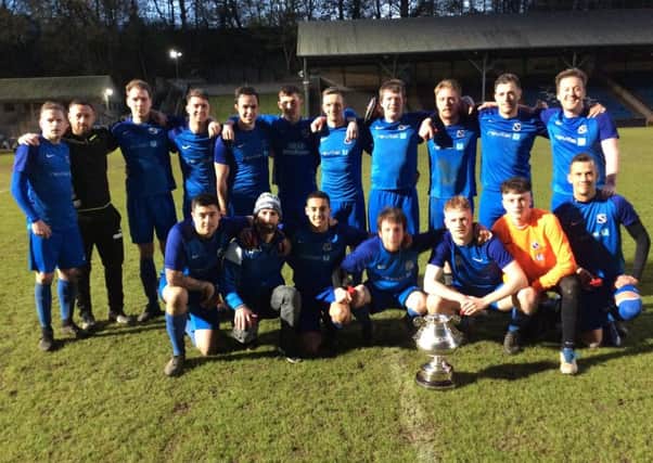 Ealandians after their 4-23 win over Huddersfield Amateurs in the Halifax FA Saturday Cup final