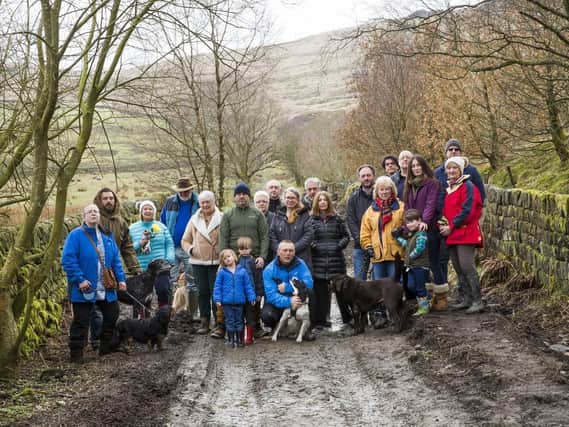 Unhappy residents at the bridleway in Lumbutts village