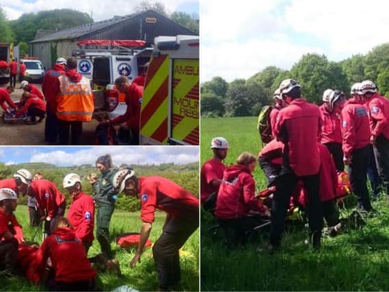 Horse rider rescued in Greetland. Pictures by CVSRT