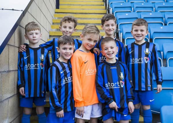 Junior football tournament at The MBI Shay Stadium, Halifax. Greetland Juniors under sevens. Back, from the left, Blaise Hargreaves-Stock, seven, Jude Samuel-Traviss, seven, Seth Pearson, six, and Alfie Redhead, six. Front, Harry Murray, seven, Harry Jamieson, seven, and Austin Ramsden, six.