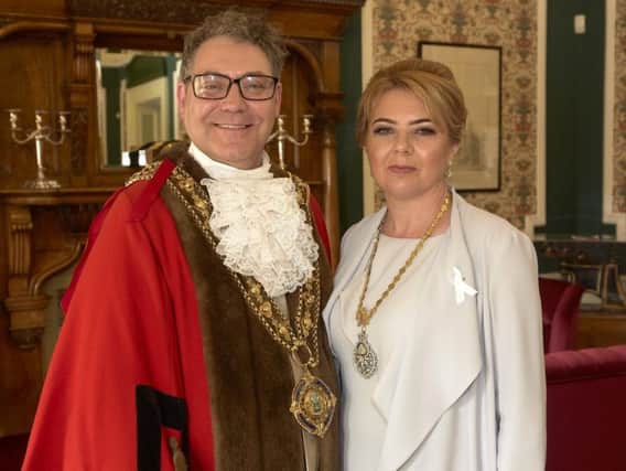 The new Mayor and Mayoress of Calderdale Coun Marcus Thmpson and Nicola Chance-Thmpson.