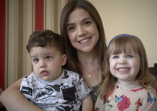 Amy Slaven with her children Wilson and Ava.