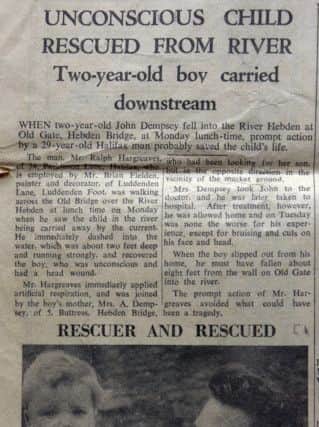 Rescuer reunited with boy he saved over 50 years ago. John Dempsey and Ralp Hargreaves.