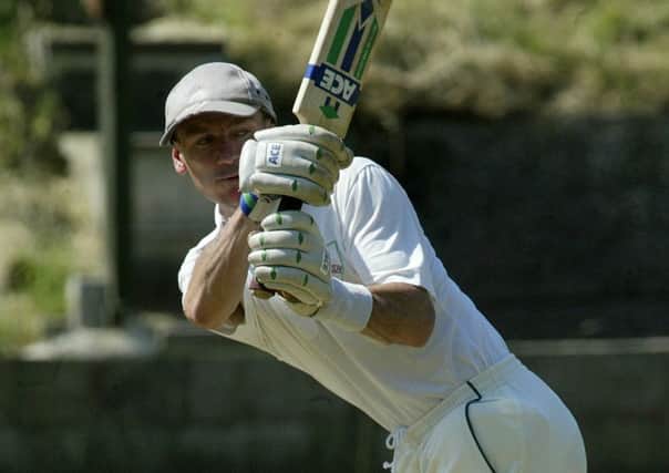 Cricket action, Bridgeholme v Luddenden Foot.
Keith Hudson bats for Bridgeholme.